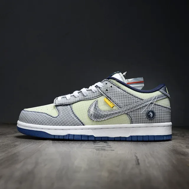 Nike Dunk Low Gray Green Grid Mesh Lifestyle Sneakers 7