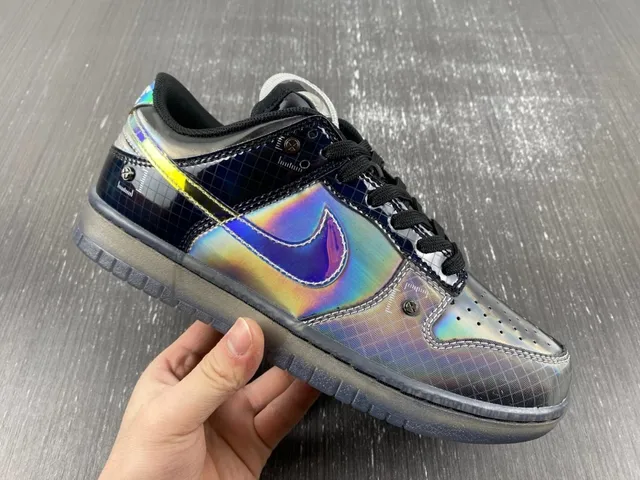 Nike Dunk Low Holographic Black Lifestyle Sneakers 4