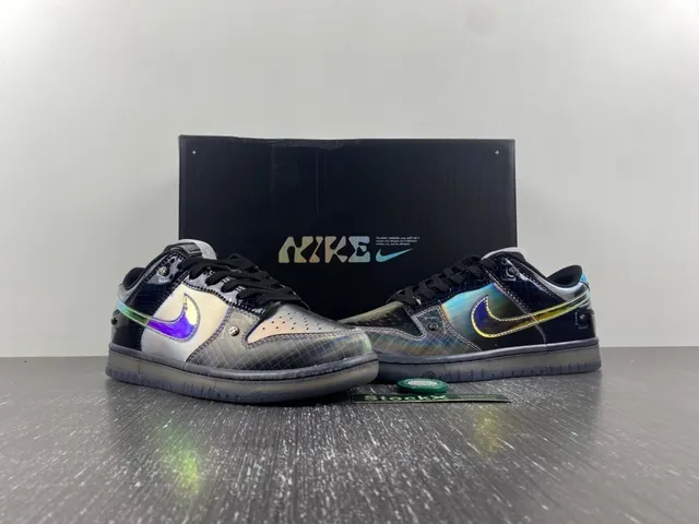 Nike Dunk Low Holographic Black Lifestyle Sneakers 13