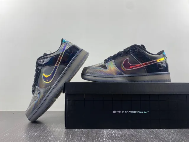 Nike Dunk Low Holographic Black Lifestyle Sneakers 14
