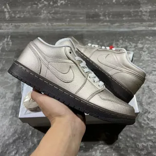 Nike Dunk Low Metallic Silver Black Lifestyle Sneakers