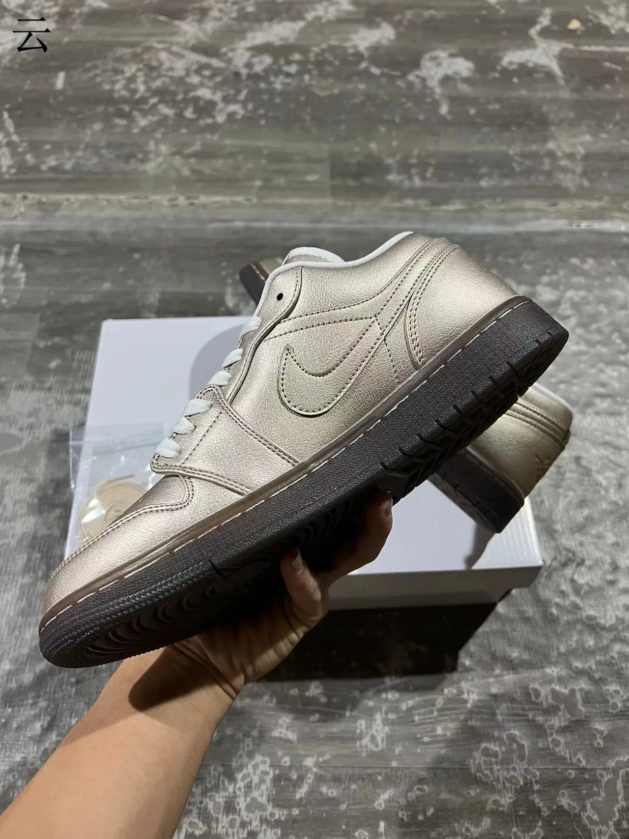 Nike Dunk Low Metallic Silver Black Lifestyle Sneakers 5