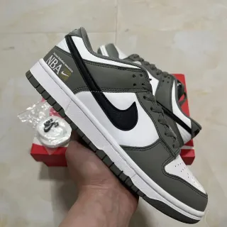 Nike Dunk Low NBA Olive Green and White Lifestyle Sneakers