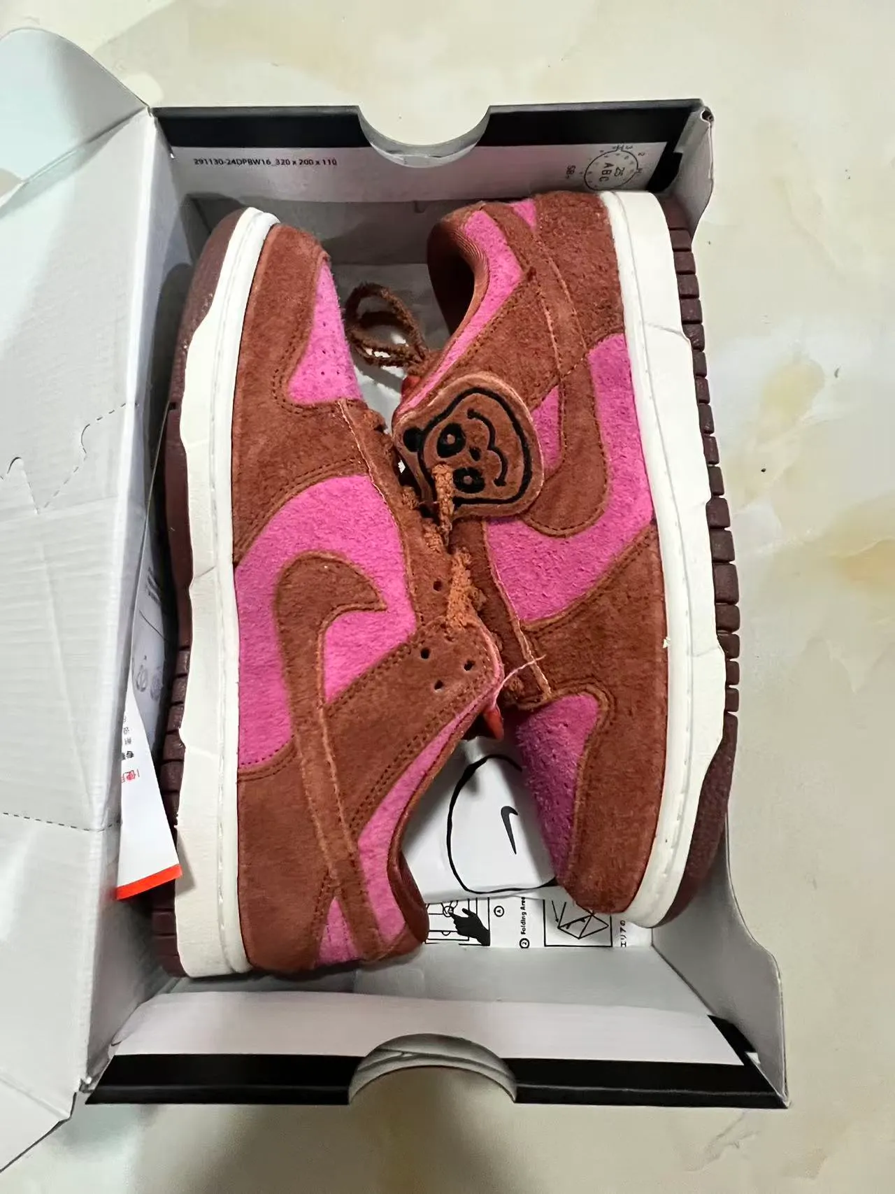 Nike Dunk Low Pink and Brown Suede Lifestyle Sneakers 9