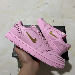 Nike Dunk Low Pink Gold Metallic Lifestyle Sneakers