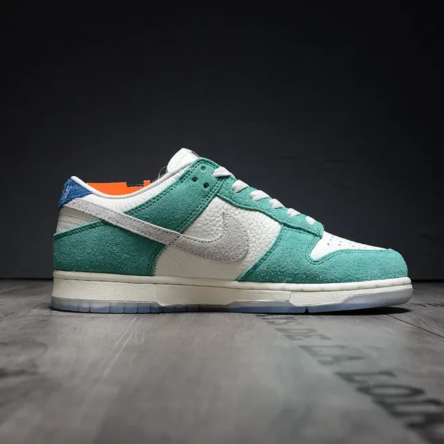 Nike Dunk Low Turquoise Green Suede Lifestyle Sneakers 6