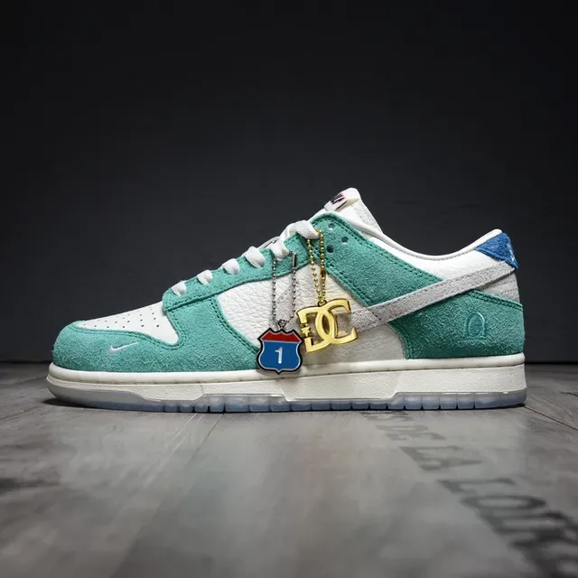 Nike Dunk Low Turquoise Green Suede Lifestyle Sneakers 7