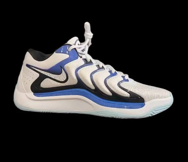 Nike G.T. Cut White Blue Knit Upper Wavy Cage Basketball Shoes 2