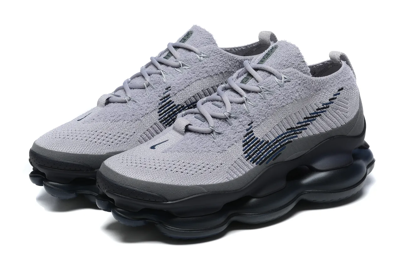 Nike Gray Black Knit Upper Sculpted Midsole Lifestyle Sneakers 4