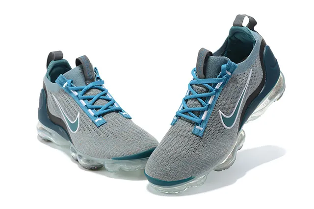 Nike Gray Blue Knit Upper Visible Air Unit Sole Lifestyle Sneakers 11