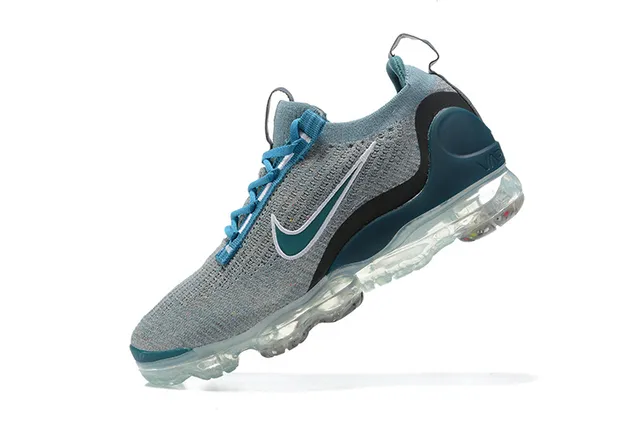 Nike Gray Blue Knit Upper Visible Air Unit Sole Lifestyle Sneakers 12