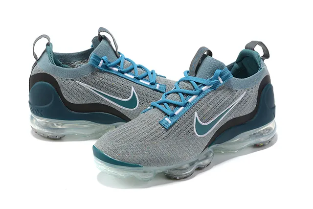 Nike Gray Blue Knit Upper Visible Air Unit Sole Lifestyle Sneakers 13