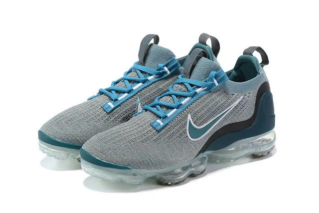 Nike Gray Blue Knit Upper Visible Air Unit Sole Lifestyle Sneakers 15