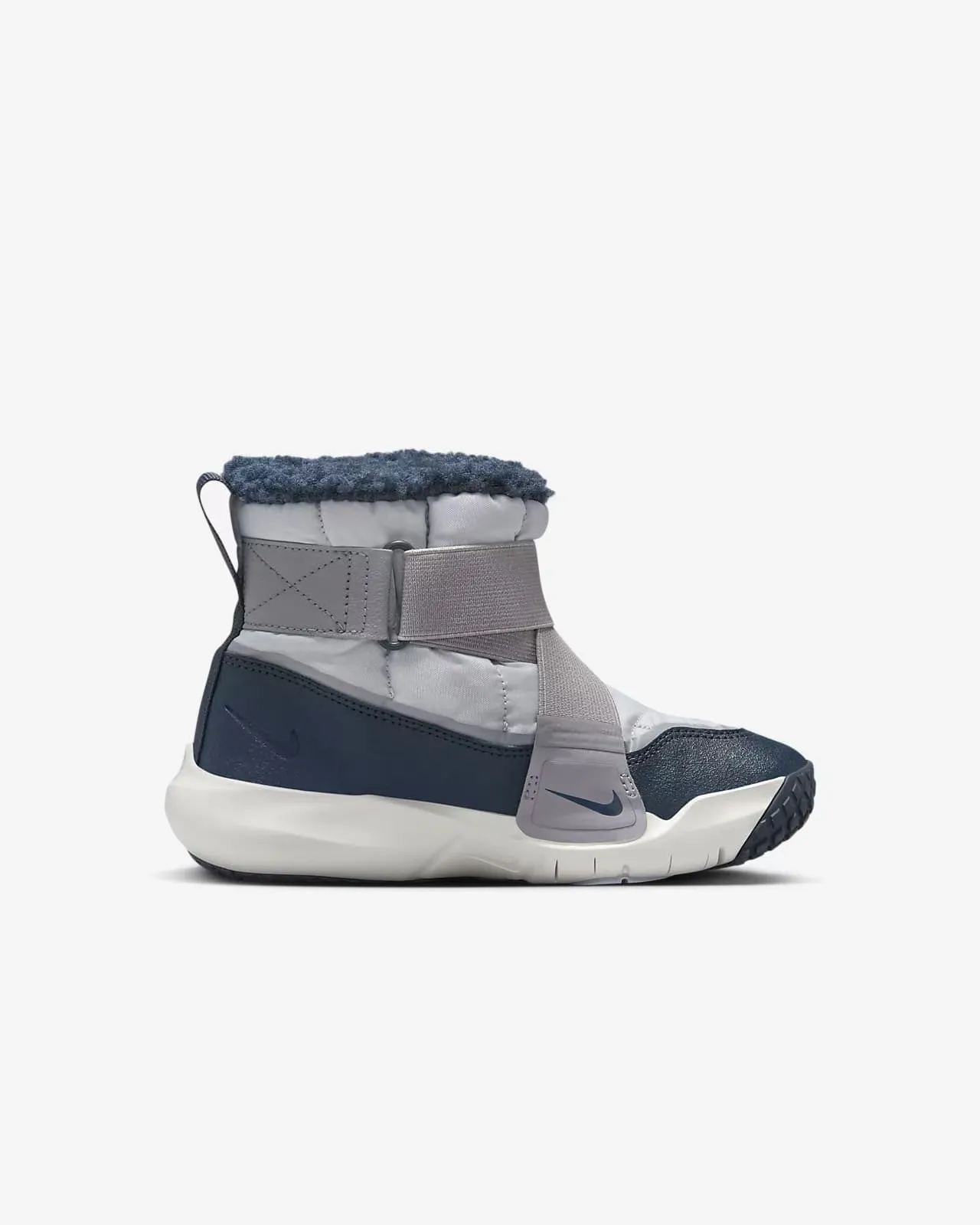 Nike Bottes de Neige Gris Marine Isolées Matelassées Tige Ajustable Boucle de Sangle 12