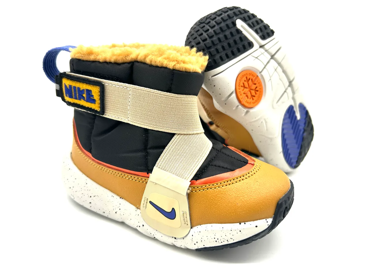 Nike Bottes de Neige Gris Marine Isolées Matelassées Tige Ajustable Boucle de Sangle 14