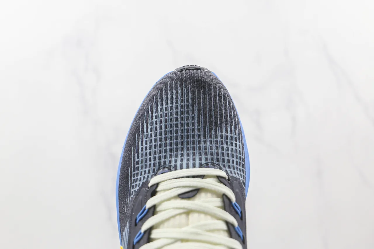 Nike Gray Yellow Engineered Knit Upper Asymmetric Heel Counter Running Shoes 6