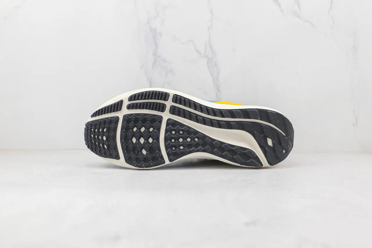 Nike Gray Yellow Engineered Knit Upper Asymmetric Heel Counter Running Shoes 8