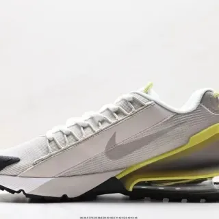 Nike Gray Yellow Mesh And Synthetic Upper Visible Air Cushioning Unit Lifestyle Sneakers