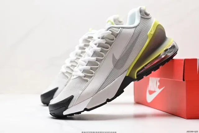 Nike Gray Yellow Mesh And Synthetic Upper Visible Air Cushioning Unit Lifestyle Sneakers 4