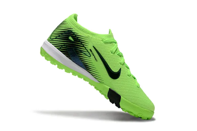 Nike Chaussures de football en gazon artificiel avec upper en knit vert noir et couleur néon lime 2