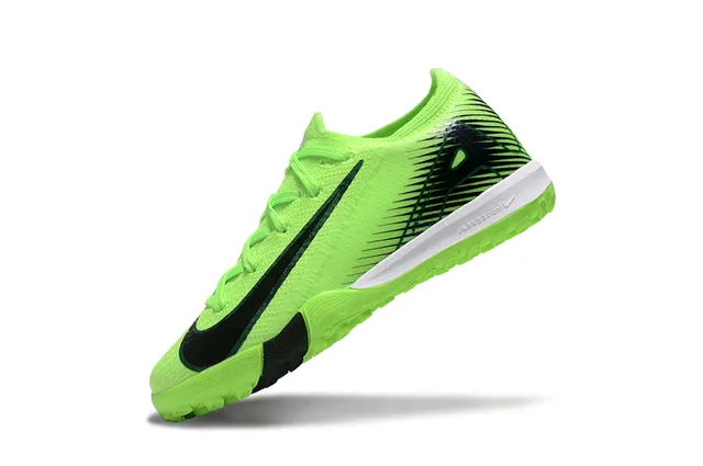 Nike Chaussures de football en gazon artificiel avec upper en knit vert noir et couleur néon lime 3
