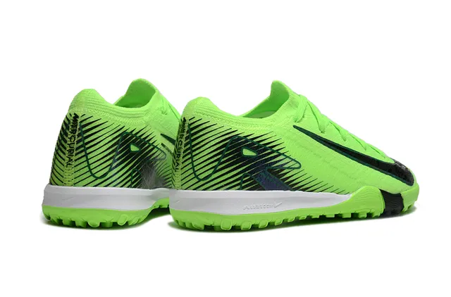 Nike Chaussures de football en gazon artificiel avec upper en knit vert noir et couleur néon lime 5