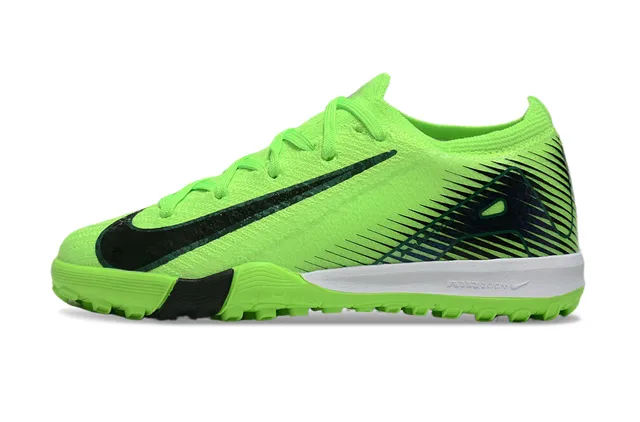 Nike Chaussures de football en gazon artificiel avec upper en knit vert noir et couleur néon lime 7