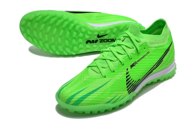 Nike Vert Noir Néon Tricot Supérieur Graphique Swoosh Chaussures de football pelouse artificielle 3