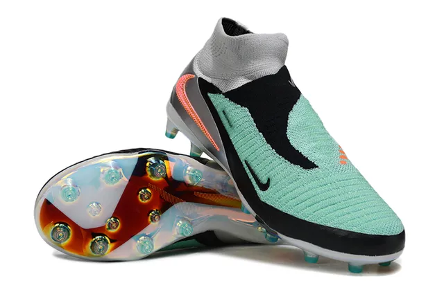 Nike Vert Noir Col de Chaussette Iridescent Translucide Semelle Firm-Ground Chaussures de Football 3