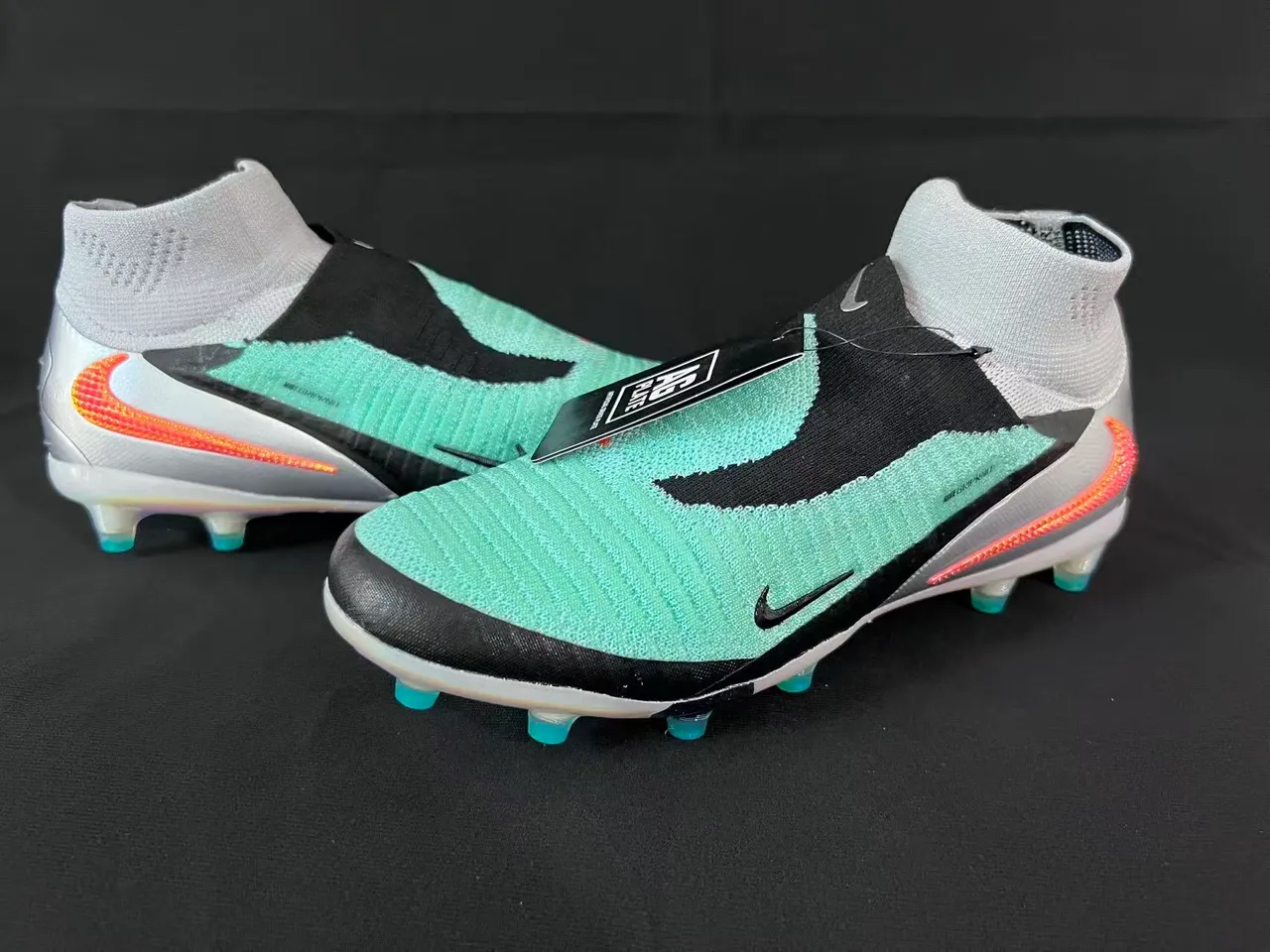 Nike Vert Noir Col de Chaussette Iridescent Translucide Semelle Firm-Ground Chaussures de Football 17