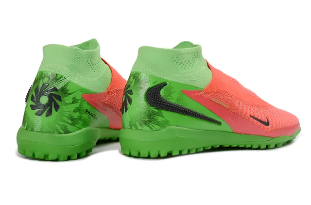 Nike Vert Orange Tricot Haut Chaussette Sans Lacets Construction Slip-On Turf Chaussures de Football 5