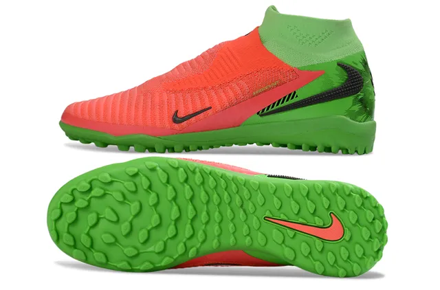 Nike Vert Orange Tricot Haut Chaussette Sans Lacets Construction Slip-On Turf Chaussures de Football 6