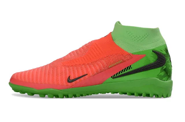 Nike Vert Orange Tricot Haut Chaussette Sans Lacets Construction Slip-On Turf Chaussures de Football 7