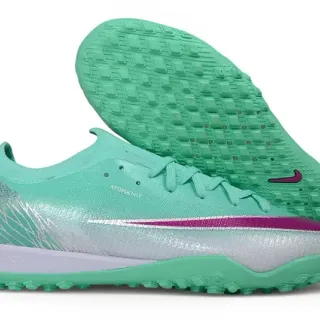 Nike Verde Rosa Bajo Corte Tejido Superior Construcción Atomknit Césped Zapatos de Fútbol