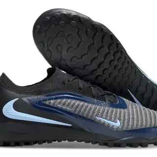 Nike Gripknit Black Blue Knit Upper Construction Turf Soccer Shoes