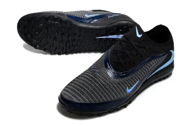 Nike Gripknit Preto/Azul Chuteiras de futebol turf com construção de upper em knit 4