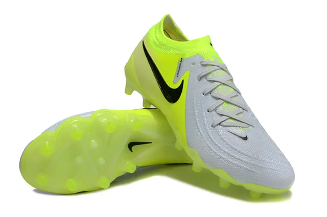 Nike Groundwatt Neon Yellow and Gray Firm-Ground Soccer Shoes 4
