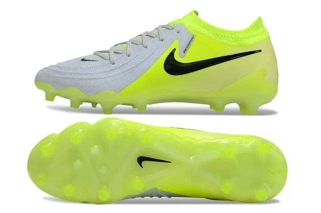Nike Groundwatt Neon Yellow and Gray Firm-Ground Soccer Shoes 6