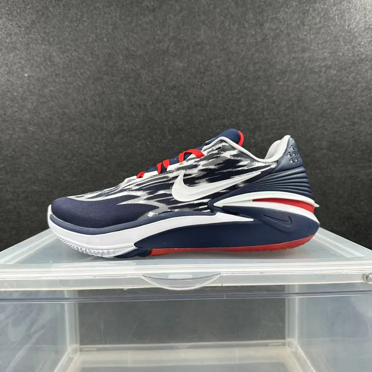 Nike GT Cut Navy White Red Wave-Pattern Knit Basketball Shoes 2