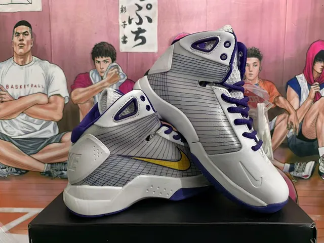 Nike Hyperdunk 2008 White Purple Yellow Basketball Shoes 2