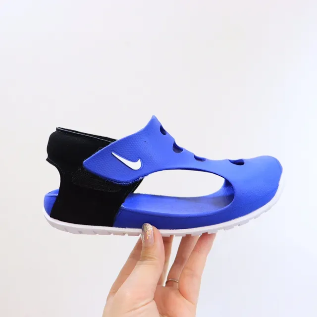 Nike Kids Kawa-style sandálias casuais rosa e preto 14