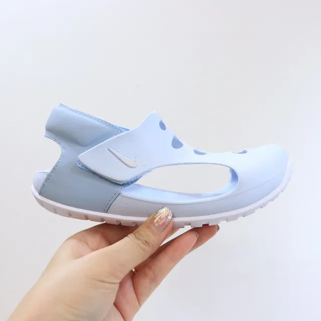 Nike Kids Kawa-style sandálias casuais rosa e preto 24