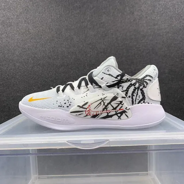 Nike Kyrie Graffiti Print White Black Basketball Shoes 2