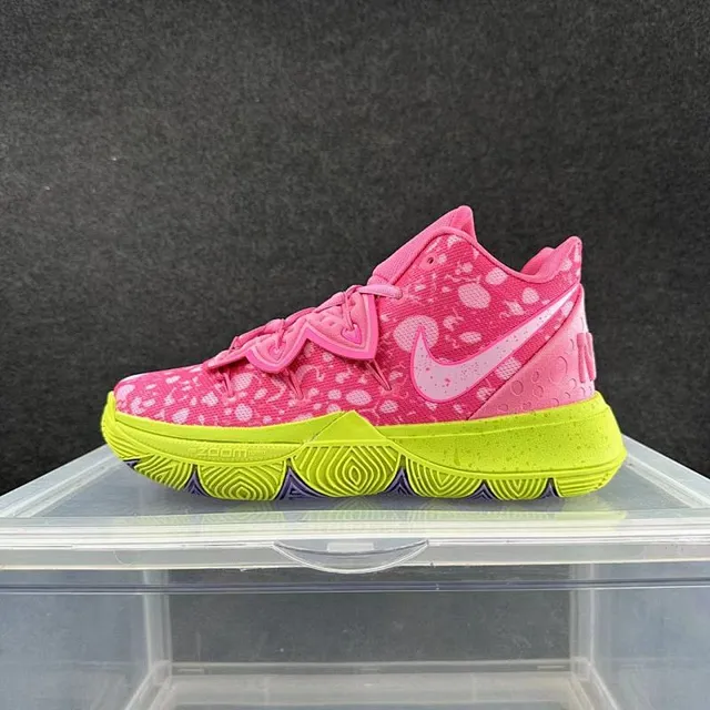 Nike Kyrie Pink Yellow High-Top Speckled Knit Upper Basketball Shoes 2
