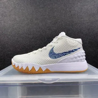 Nike Kyrie सफेद भूरा मेश अपर टेक्स्ट-प्रिंटेड स्वॉश बास्केटबॉल शूज