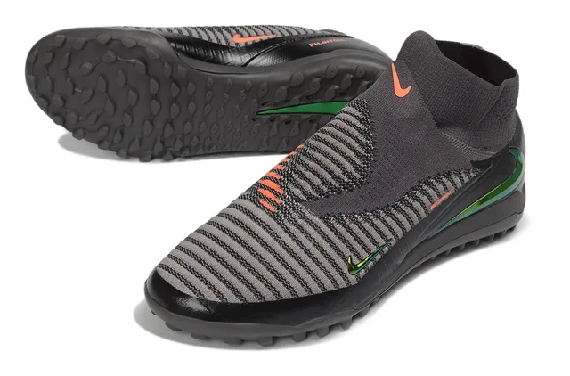 Nike Mercurial Noir Gris Collet à Chaussette Ajusté Tricoté Rayé Mi-pied Terrain de Jeu Chaussures de Football 4
