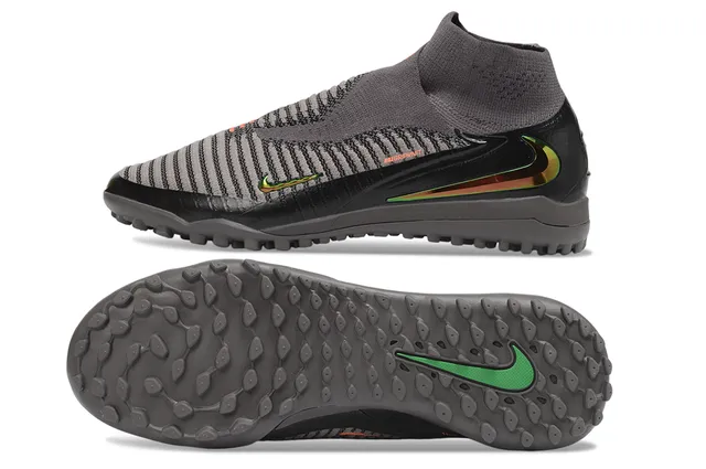 Nike Mercurial Noir Gris Collet à Chaussette Ajusté Tricoté Rayé Mi-pied Terrain de Jeu Chaussures de Football 6