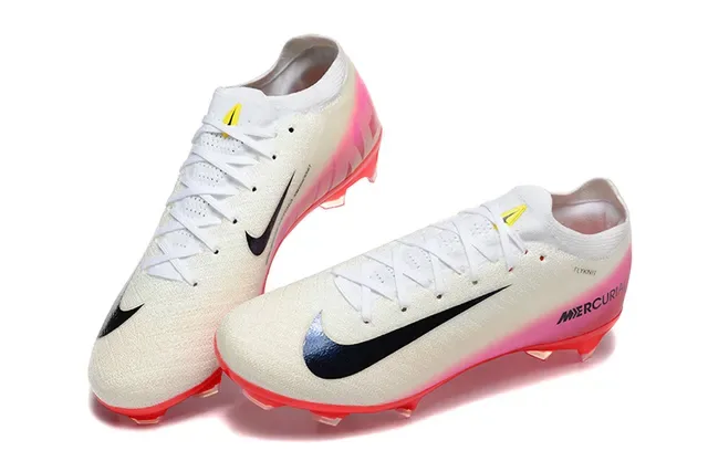 Nike Mercurial Flyknit White Pink Red Firm-Ground Soccer Shoes 2