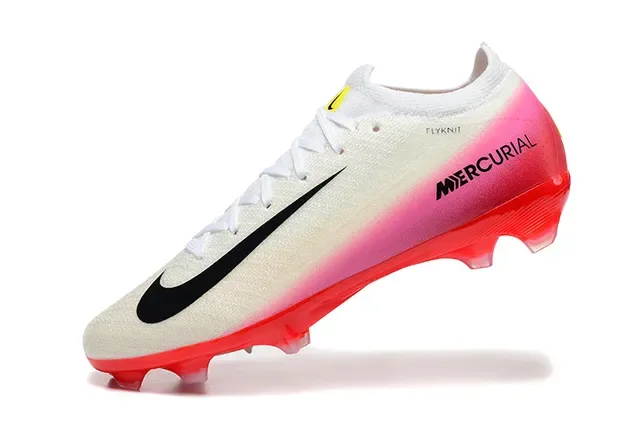 Nike Mercurial Flyknit White Pink Red Firm-Ground Soccer Shoes 4