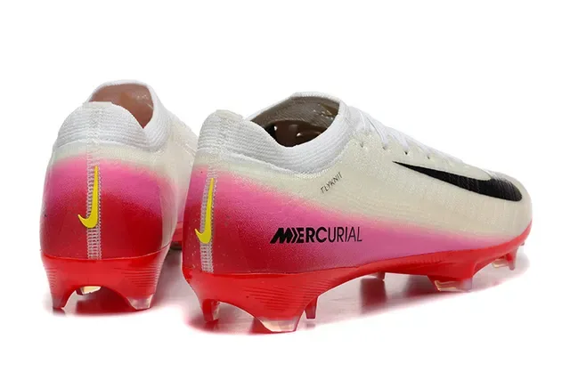 Nike Mercurial Flyknit White Pink Red Firm-Ground Soccer Shoes 5